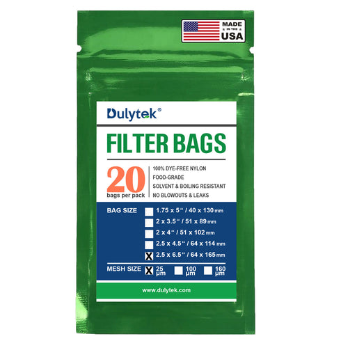 Dulytek® Premium Nylon Filter Bags, 2.5" x 6.5", Various Micron Mesh Sizes Available, and Free Packing Card - Zero Blowouts