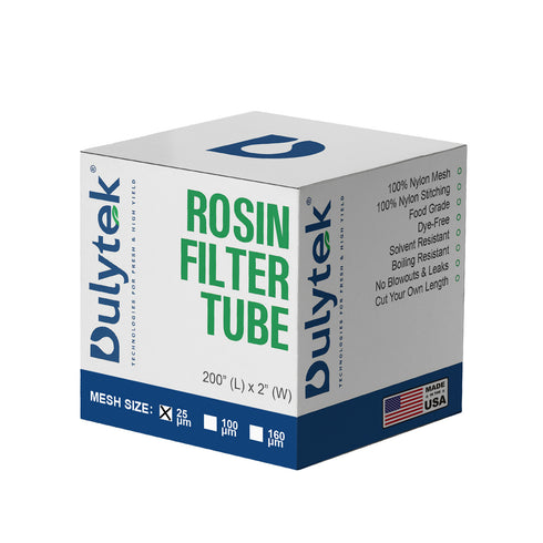 Dulytek® Premium Nylon Rosin Filter Tube, 2" x 200" Roll, Various Micron Mesh Sizes Available