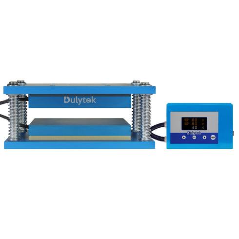Dulytek® Retrofit Caged Rosin Heat Plate Kit, 4" x 9" Food-Grade Anodized Aluminum Dual Heating Plates, for 20 - 40 Ton Shop Presses