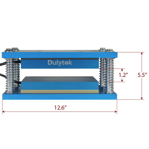 Dulytek® Retrofit Caged Rosin Heat Plate Kit, 4" x 9" Food-Grade Anodized Aluminum Dual Heating Plates, for 20 - 40 Ton Shop Presses