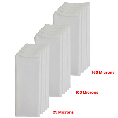 Dulytek® Premium Nylon Press Filter Bags, 2.5" x 4.5", Various Micron Mesh Sizes, Free Packing Card, Zero Blowouts