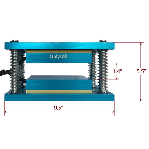 Dulytek® Retrofit Two Channel Caged Rosin Heat Plate Kit, 3" x 6" Food-Grade Anodized Aluminum Dual Heating Plates, for 10 - 20 Ton Shop Presses