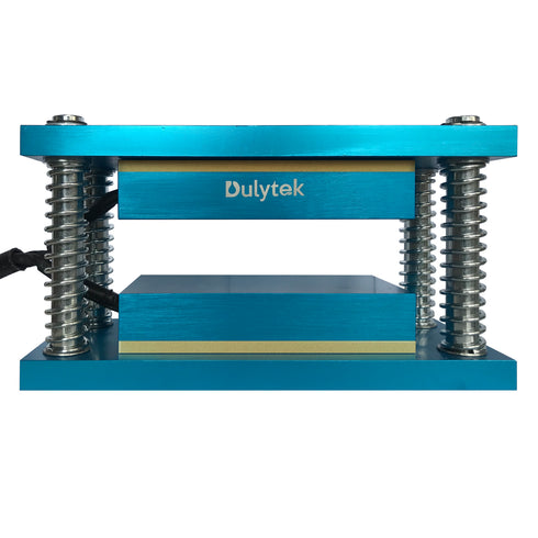 Dulytek® Retrofit Two Channel Caged Rosin Heat Plate Kit, 3" x 6" Food-Grade Anodized Aluminum Dual Heating Plates, for 10 - 20 Ton Shop Presses